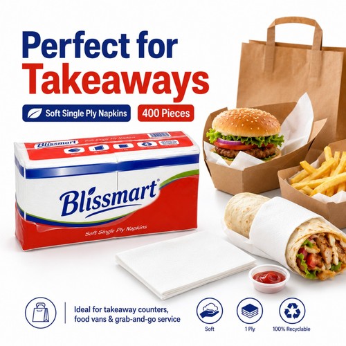 White paper napkins ply - 1, soft
