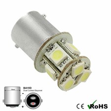 1x 6V 6 VOLT 8 SMD 5050 LED BULB GLB206 BA15D 5W POSITIVE EARTH NEGATIVE EARTH