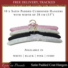 10 Satin Padded Hangers Satin