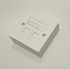RJ45 Cat6 Network 2 Port Modular Face Plate Back box with Euromodules lot