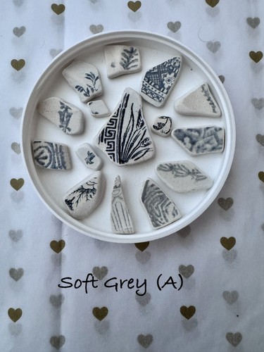 Soft grey ceramic mosaic - (a),