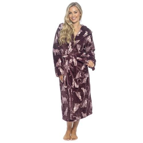 Ladies fleece dressing gown - ladies,