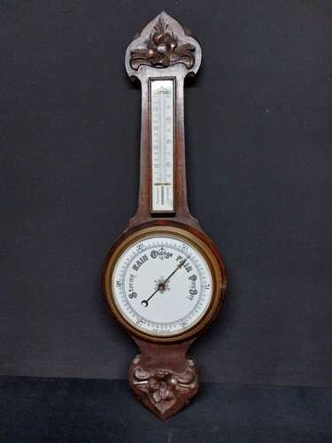 Antique oak banjo barometor - antique,