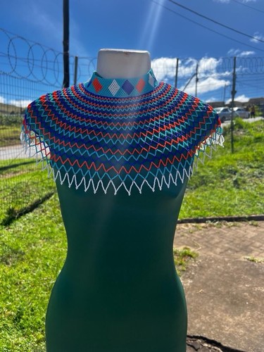 Beaded rope necklace african - beaded,