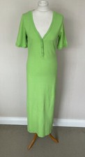 Charmline Maryan Mehlhorn Bright Green Maxi Beach T-Shirt Dress Size UK 10 VGC