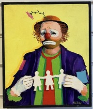 VINTAGE OIL PAINTING The Clown