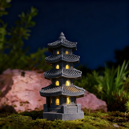 Pagoda sculpture resin - pagoda,