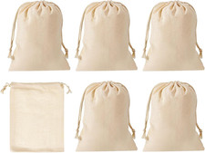 6 Pack Canvas Coin Money Sack