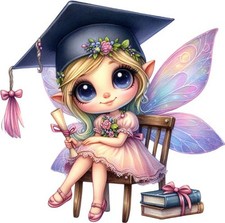 Watercolour Graduation Fairy Wall Art Bedroom Window Vinyl Sticker Decal 6 Sizes