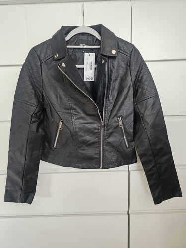 Boohoo faux leather biker - faux,