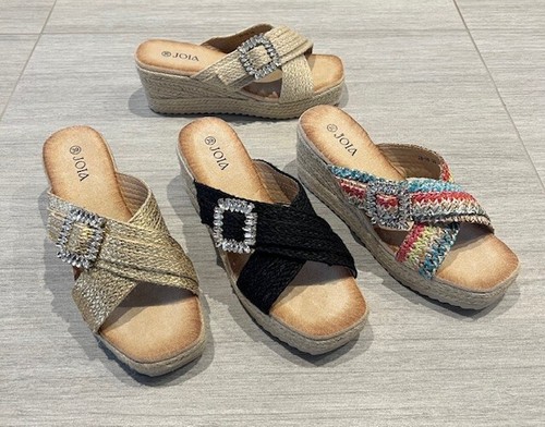 Ladies platform wedge woven - platform,