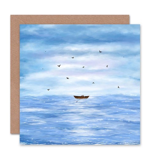 Row boat bird - boat, painting