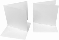 6 x 6" White Card Blanks & Envelopes - 300gsm Card Pre-Creased For Easy Folding