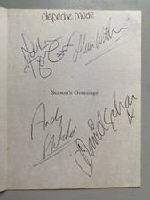 Genuine Depeche Mode Hand Signed 1982 Xmas Card by Gahan Fletcher, Gore, Wilder.