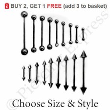 2x BLACK Tongue Bar Straight