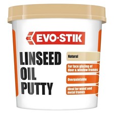Evo-Stik Linseed Oil Putty 2kg Natural for Glazing Wood Metal Window Frames