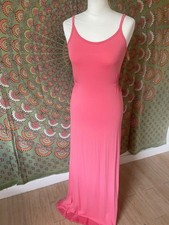Firetrap salmon pink strappy maxi stretch jersey summer dress size 8