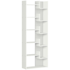 HOMCOM 6-Tier Bookshelf Freestanding Decorative Storage Shelves, White