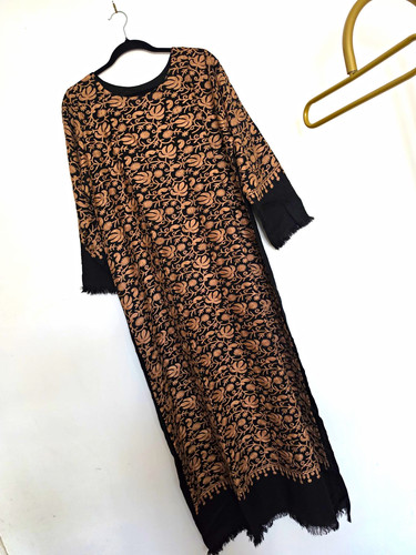 Embroidered pashmina kaftan - embroidered,