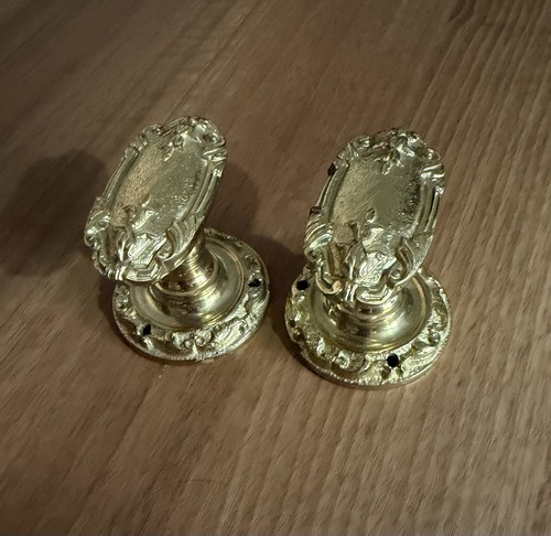 Brass door knobs - door, pair