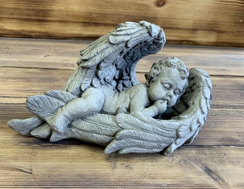 Stone garden cherub - stone,