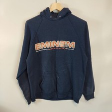 Vintage Eminem 2001 European Tour Hoodie Navy XL Rare Rap Merch Y2K Sweatshirt