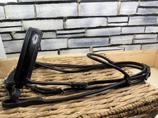 S/H Passier Rolled Dressage Snaffle Bridle - Black - Cob/Full