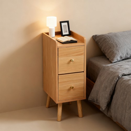 Modern wood bedside table - wood,
