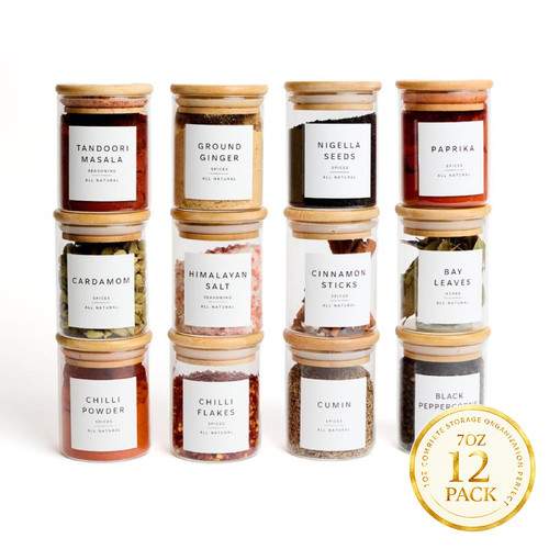 Set glass spice jars - 12,