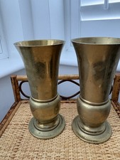 Pair of Heavy Brass Vases