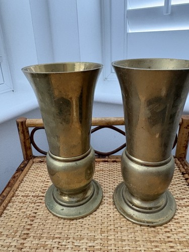 Pair heavy brass - brass, vases