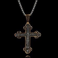 Outlaws Amsterdam 22" Holy Cross Gold Coloured Necklace Pendant