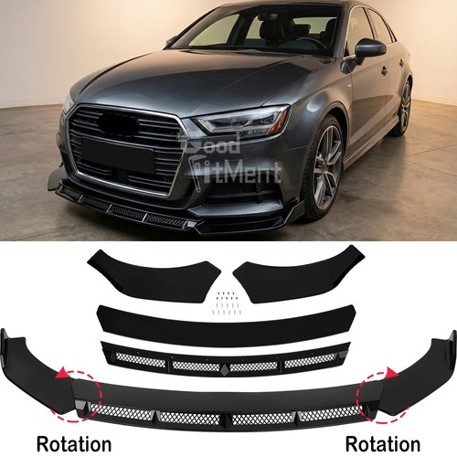 Glossy black front bumper - black,