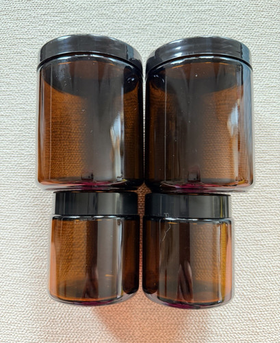 Amber glass jars brown - amber,