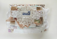 Small Vintage Fabric Bundle Mixed Used Various Sizes Slow Stitch or Journaling