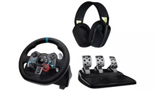 Logitech G29 Racing Wheel, Pedals for PS & PC + G435 Headset Bundle- Refurbished
