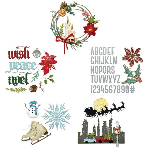 Christmas wreath alphabet - wreath,