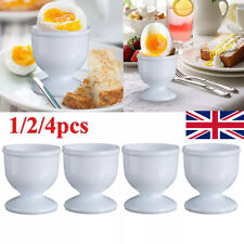White Egg Cup Holder Hard Soft Boiled Eggs Holders Cups Kitchen Breakfast UK