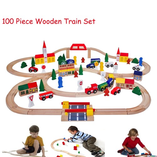 Hygra 100 piece wooden train - 100,