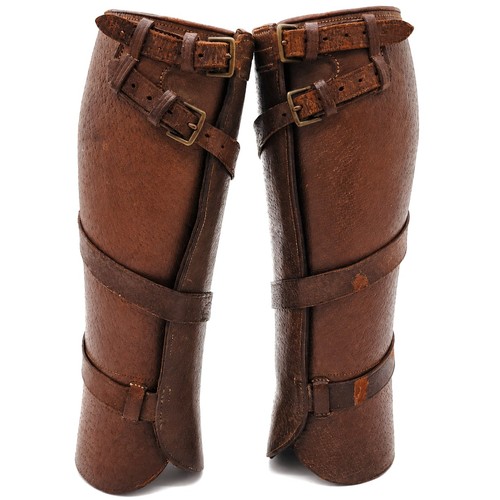 Ww1 officers leather gaiters - ww1,