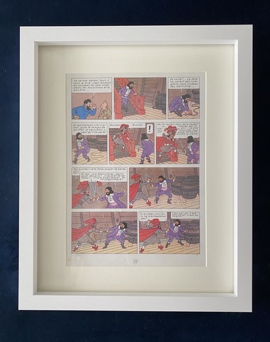 Vintage framed original tintin - original,
