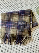 Barbour Scarf Classic Tartan Wool Green Multi Colours Cold Weather Winter