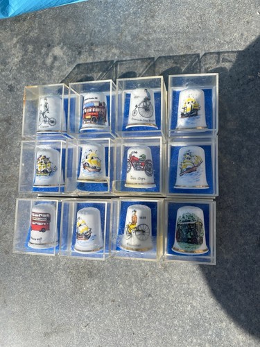 Vintage thimbles x12 cases - x12, in