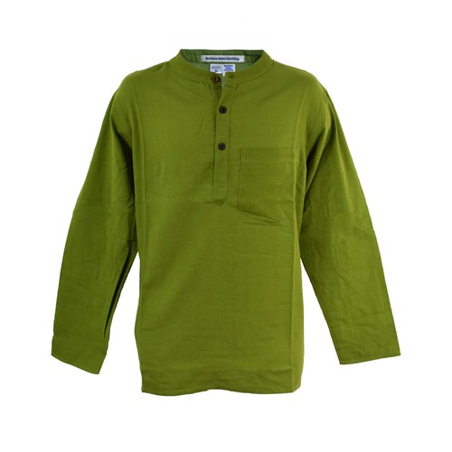 Plain cotton collarless shirt - cotton,