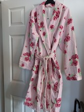 Lovely Pink Thick Towelling Floral Dressing Gown With Pockets