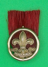 Rare Belgium Soutmaster Badge Weest Paraat Red Plume