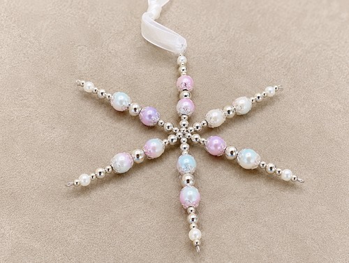 Handmade beaded snowflake - beaded,