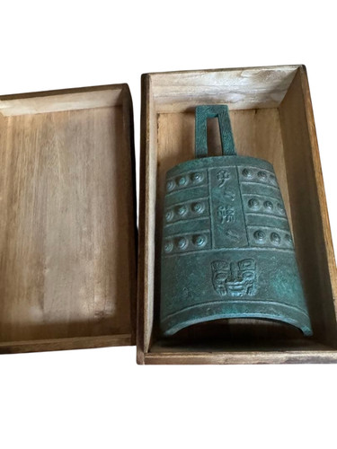 Japanese bronze bell dotaku - japanese,