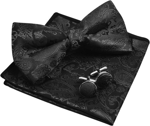 Men paisley bow tie - set, with