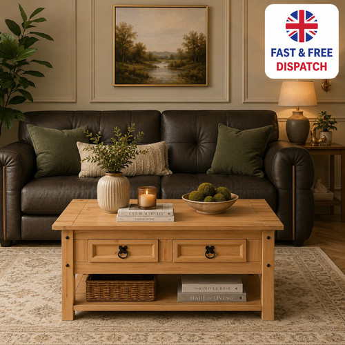 Solid pine coffee table - pine,